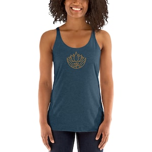 Lotus flower racer back vest top, workout top, fitness top, women apparel, yoga vest top, mindful, zen, yoga gift