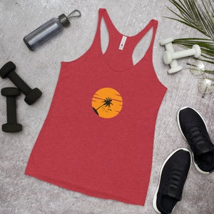Sunset racer back vest top, Vacation Workout Gym Yoga, workout top, fitness top, women apparel, yoga vest top, yoga gift