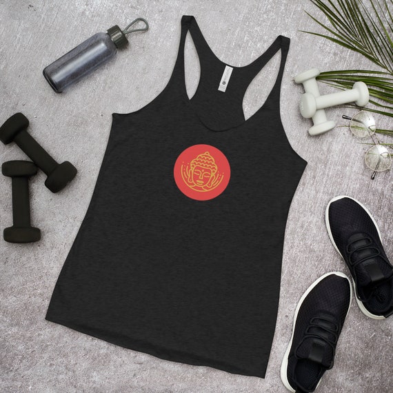 Buddha Vest Top, Racer Back Vest Top, Zen, Mindful Workout Top