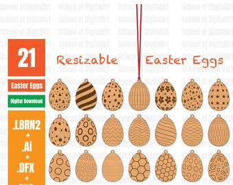 Easter Eggs Hanging Ornament Svg, Personalized Easter Egg Bundle, Easter Decor Svg, Easter Laser Cut File, Easter Ornament, Easter Glowforge