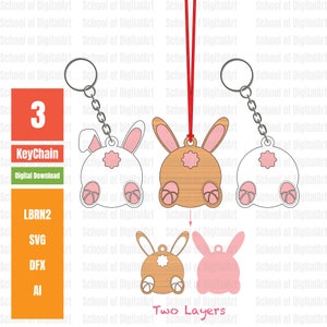Easter Bunny Butt Keychain svg, Easter Egg svg, Keychain svg, Bunny svg, Glowforge svg, Laser svg, Valentines Day, Keytag, Easter Laser file