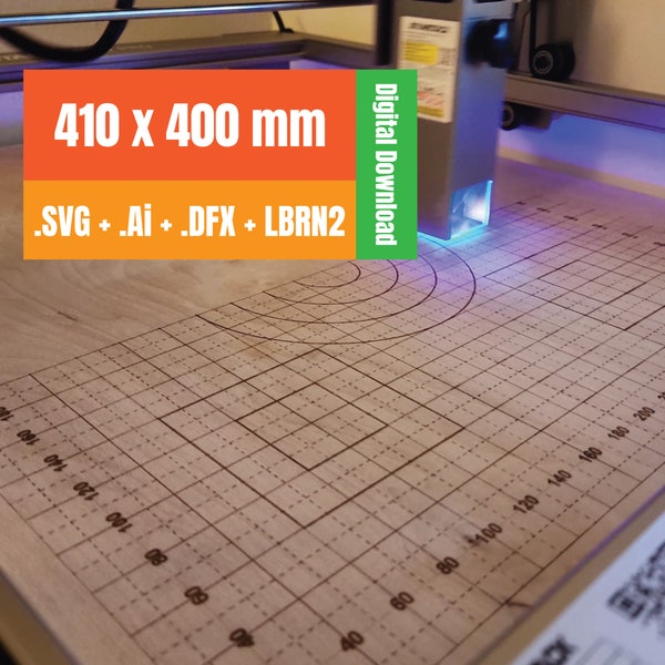 Basic Waste Grid 410x400 mm Lasermaschine. Fertig Lightburn File. ATOMSTACK A10/S10/A20/PRO/X20PRO/S2-PRO/A5PRO