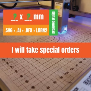 Custom Order Grid, Custom Laser Grid, Basic Waste Wood Grid, Special Order Laser grid, Glowforge, xTool, Atomstack, Sculpfun, Ortur, Omtech