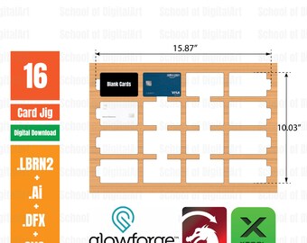 Visitenkartenschablone aus Metall, 3,4 x 2,1 Zoll - Gängige Kreditkartengröße, Karten Gravur Schablone, Laser Schablone, Laserschnittdateien, Laserschnitt, 16 Card Jig