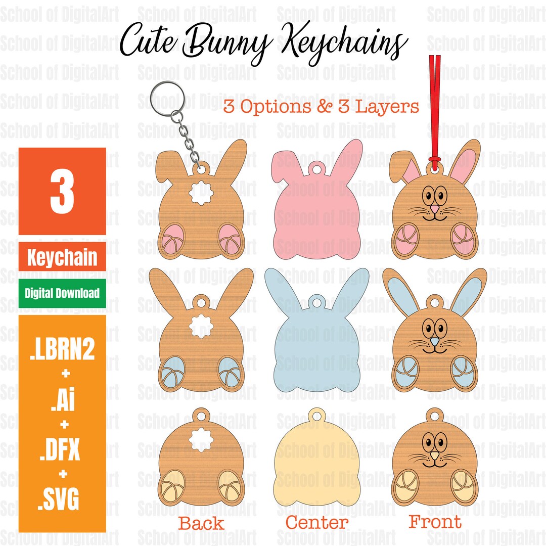 Easter Rabbit Key Svg Easter Bunny Keychain Svg, Easter Egg Svg, Keychain Svg, Glowforge Svg ...