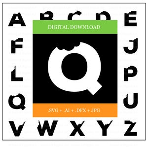 Monograma svg Bite Svg mouse mordida svg Fontes de mordida de mouse svg, Nibbled svg, Fontes saborosas, Bitten Alphabet svg, Letras engraçadas svg