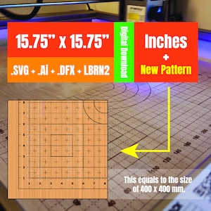 Basic Waste Wood Grid 15.75 x 15.75 inches (equals to 400x400 mm) for Ortur Laser Machine, xTool, Glowforge, Atomstack, LightBurn Ready File