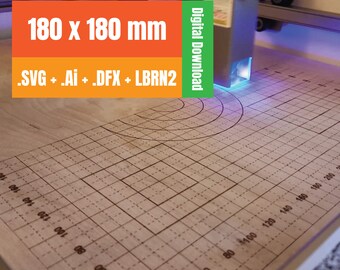 Laser Grid 180 x 180 mm Ortur/Aufero Metric & Imperial) - Lightburn file ready to engrave + .dxf + .svg + .ai file increase precision