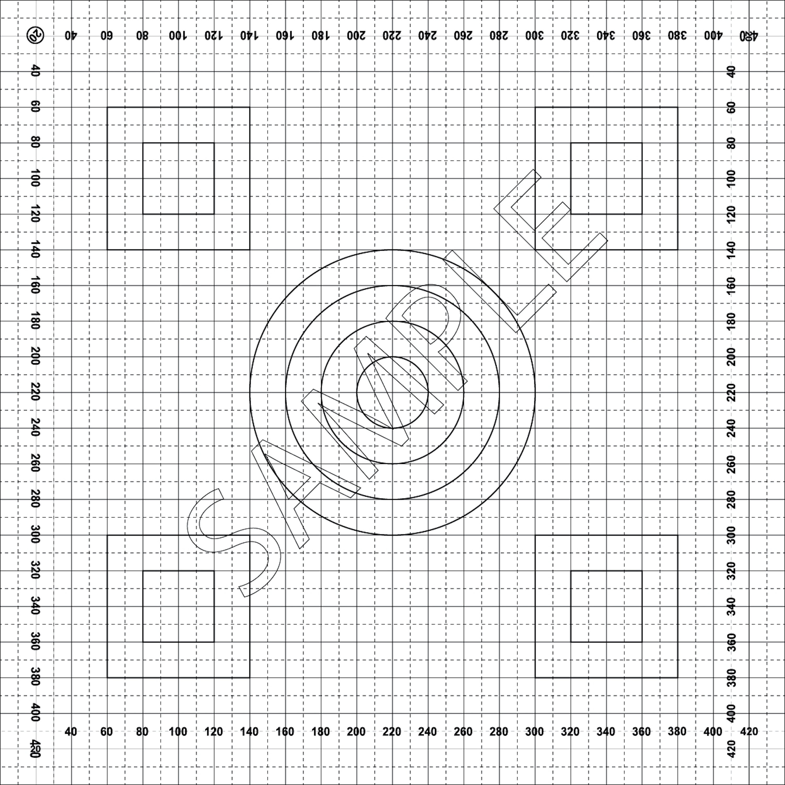 Basic Waste Grid 430x430 for Laser Machines. Lightburn Ready to Engrave