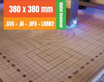 Basic Waste Grid 380x380 mm Laser Machine. Ready Lightburn File.