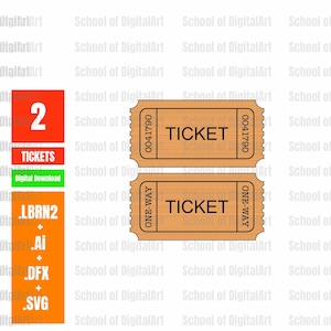 May include: Two brown ticket stubs with the word "TICKET" printed on them. The tickets are labeled "ONE-WAY" and have the number "0041790" printed on them.