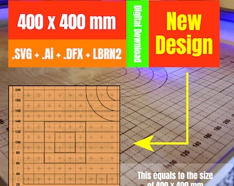 Basic Waste Grid 400x400 mm voor Ortur Laser Machine, xTool, Glowforge, Atomstack, Sculpfun, Laserbestanden, Laser Grid, Ready LightBurn File