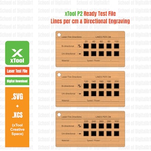 xTool P2 Engrave Test File for Lines for cm, Laser Test File, Laser Cut, xtool, m1, s1, f1 Engraving test file, xTool D1, xTool D1 Pro