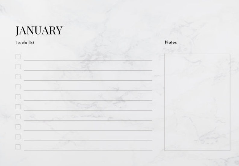 2023 Minimilistic Marble Printable Planner - Etsy