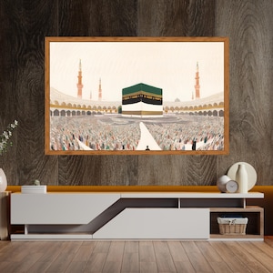 Islamic TV Frame Art | 5 Digital Downloads | Kaaba, Dome of the Rock, Taj Mahal, Abu Dhabi Mosque, and Madinah-Inspired Mosque | Samsung tv