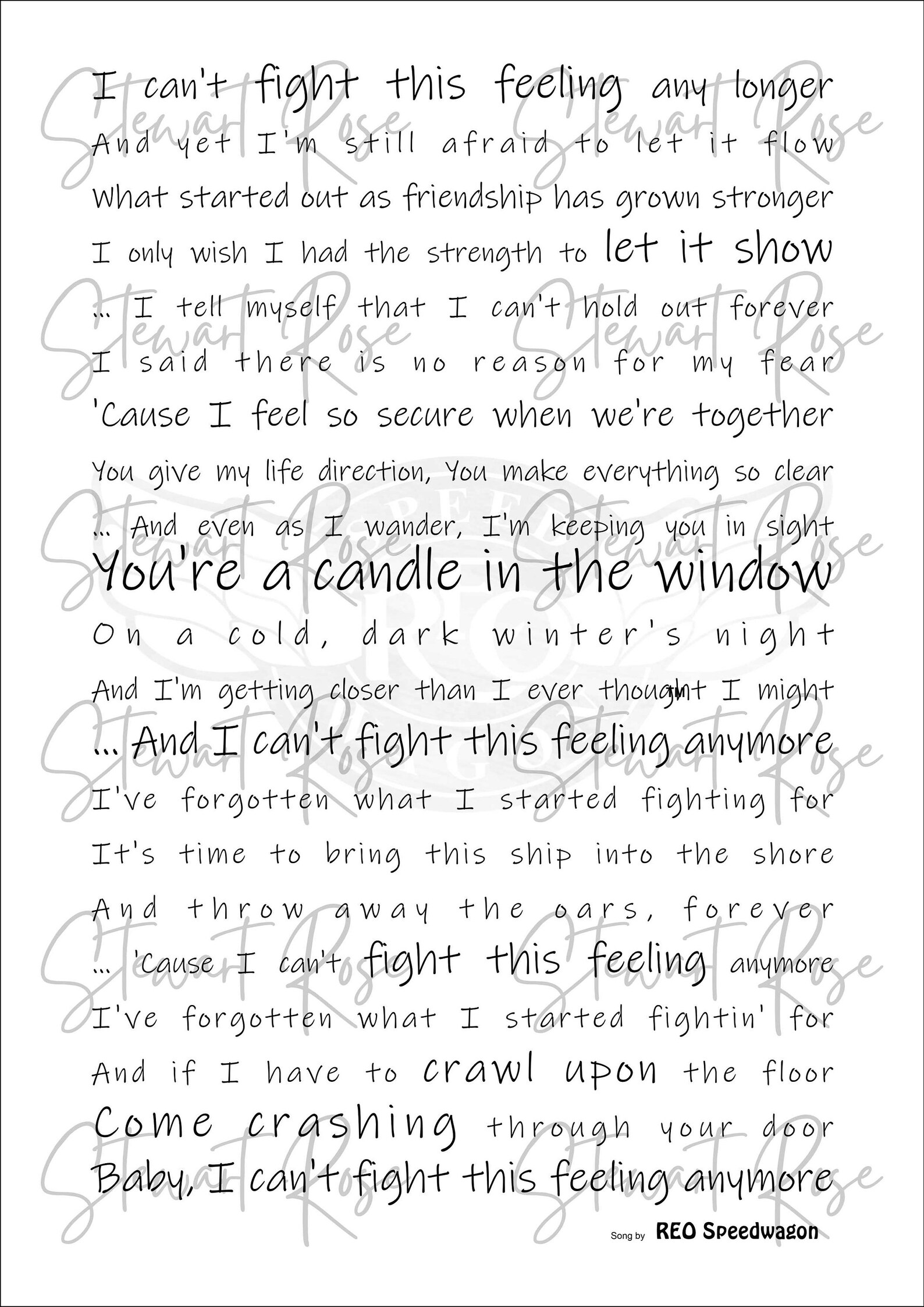 REO Speedwagon " Can't Fight This Feeling Anymore", Png, Jpg, Eps, Svg ...
