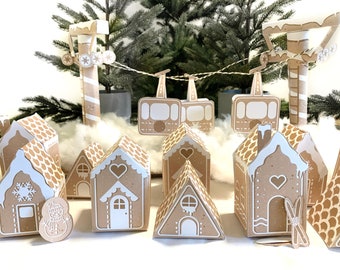 Wooden Gingerbread House Advent Calendar With Lights Etsy Wooden Gingerbread House Advent Calendar With Lights Etsy