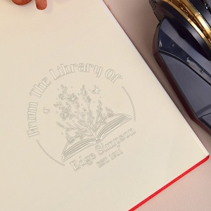Gepersonaliseerde boek-embosser | Aangepaste boek-embosser stempel | Boek Embosser | Boek Embosser Gepersonaliseerde Kat | Boek Embosser Gepersonaliseerde initiaal