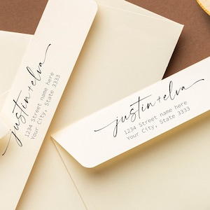 Absender Stempel mit Stil | Hochzeit Adressstempel | Paar Adressstempel | Selbstfarbabsendeadresse Stempel, Kalligraphie Adressstempel