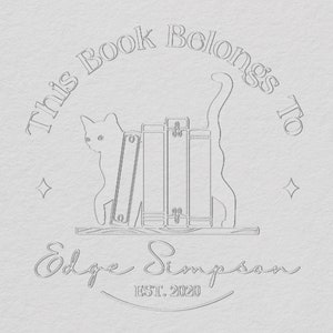 Gepersonaliseerde boek-embosser | Aangepaste boek-embosser stempel | Boek Embosser | Boek Embosser Gepersonaliseerde Kat | Boek Embosser Gepersonaliseerde initiaal