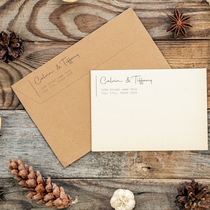 Retouradresstempel met stijl | Bruiloft adres stempel | Adresstempel voor koppel | Zelfinktende retouradresstempel, kalligrafie adresstempel