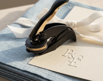 Custom Monogram Wedding Embosser Stamp - Personalized Wedding Envelope Seal - Initials Embosser for Invitations