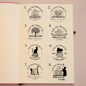 Embosseuse de livres personnalisée Embosseur personnalisé pour livre Embosseuse pour livres Embosseuse de livre personnalisée chat Embosseuse de livre initiale personnalisée image 2