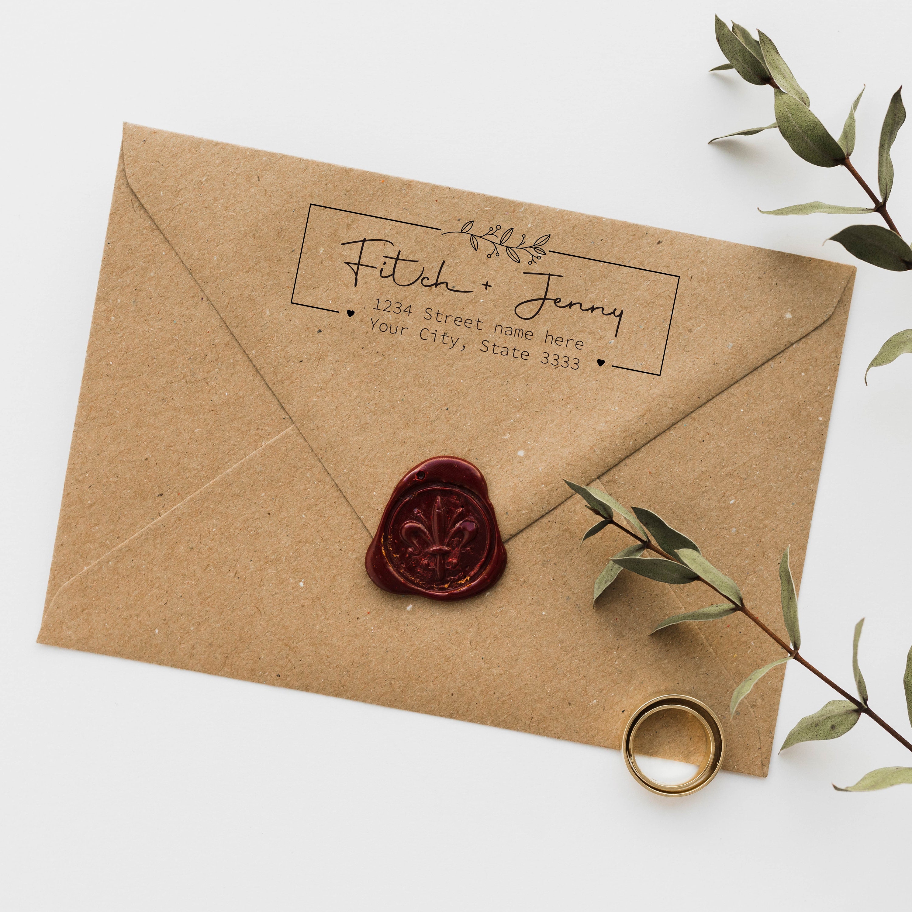 Return Address Stamp With Style Wedding Address Stamp Couple Address