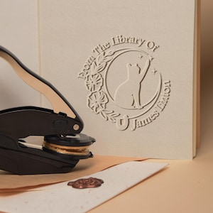 Personalized Ex Libris Book Embosser | Book lover gifts | Custom From The Library Of Book Stamp | Library Embosser