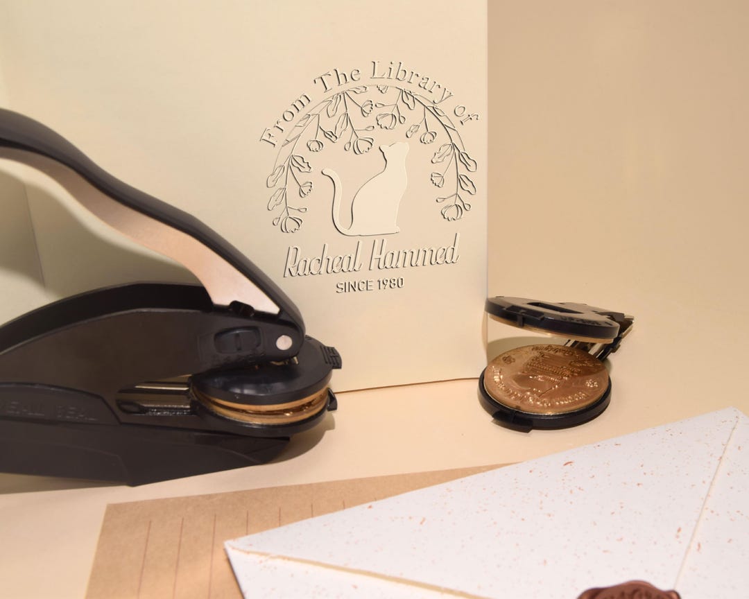 Personalized ex libris book embosser book lover gifts custom from