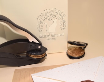 Personalized Ex Libris Book Embosser | Book lover gifts | Custom From The Library Of Book Stamp | Library Embosser