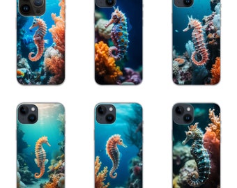 Stylish SeaHorse Phone Case: Vibrant Fish Print for All-Day Trendiness!