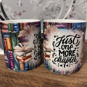 Just One More Chapter Mug perfect secret Santa Christmas Present can be Personalised for FREE