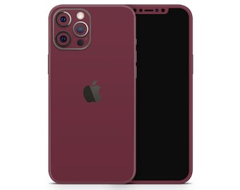 Signature Series Burgundy iPhone 18 Pro Skin, Custom Apple iPhone 17, 16, 15, Pro Max Pink Purple Blue Green Pastel, Cover Skin Wrap 3M