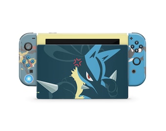 Pokemon Lucario Blue Nintendo Switch Skin, Pokemon Pretty Blue Switch 2 Skin, OLED Console Vinyl Joycons 3M Cover Vinyl Skin Wrap