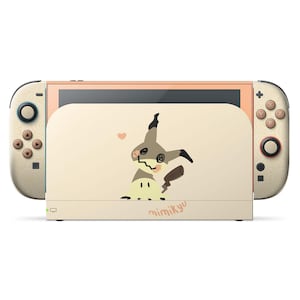 Skórka Pokemon Mimikyu na Nintendo Switch 2, minimalistyczna beżowa skórka na konsolę OLED Joycon 3 M, winylowa naklejka na konsolę Switch