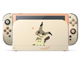 Pokemon Mimikyu Nintendo Switch 2 Skin, Minimalist Beige Limited Edition Switch Skin OLED Console Joycon 3M Vinyl Skin Switch Cover Decal