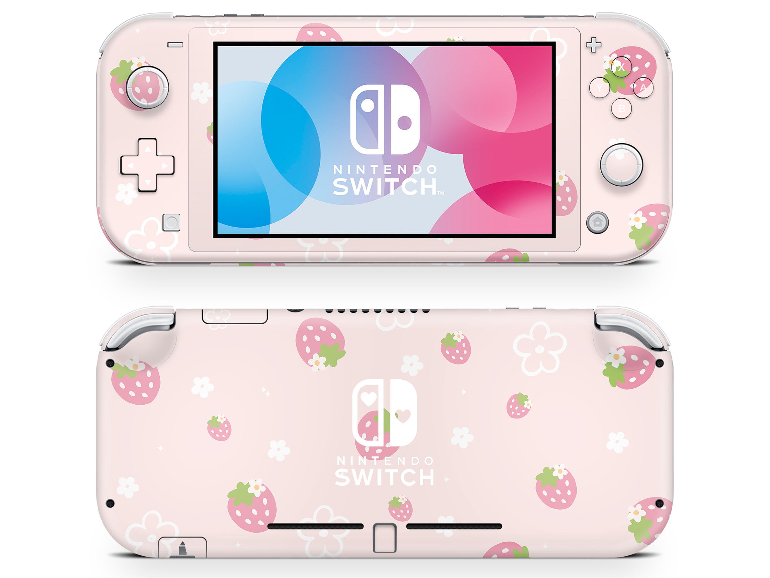 Sweet Strawberry Haven Nintendo Switch Lite Skin, Pastel