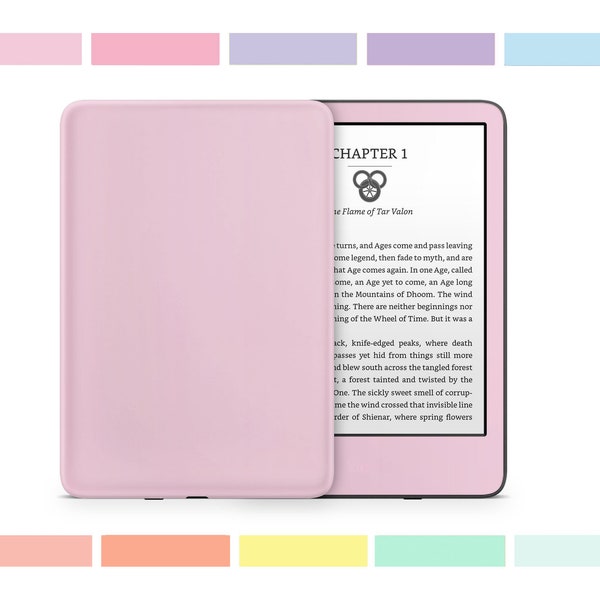 Pastel Series Kindle Skin, Signature Pastels Rainbow Color Baby Pink, Blue, Mint, Purple, Amazon Kindle eBook Decal Wrap eReader 3M Vinyl