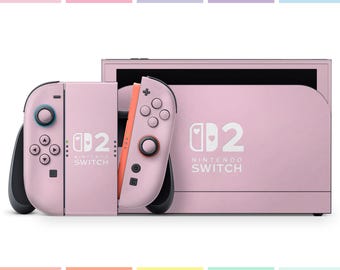 Pastel Series Nintendo Switch 2 Skin, Signature Pastels Rainbow Color Switch OLED Console Vinyl Wrap Sticker, Baby Blue Pink Purple Lavender