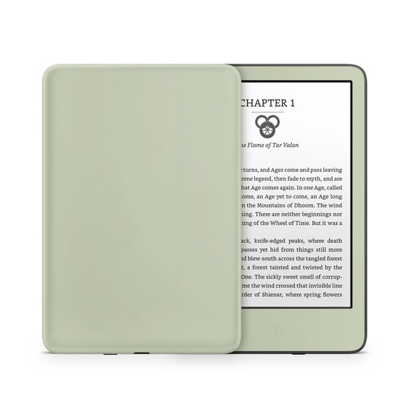 Matcha Green Kindle Skin, Sage Pastel Green Soft Estética, Serie Natural, Amazon Kindle eBook Calcomanía Wrap eReader 3M Vinilo