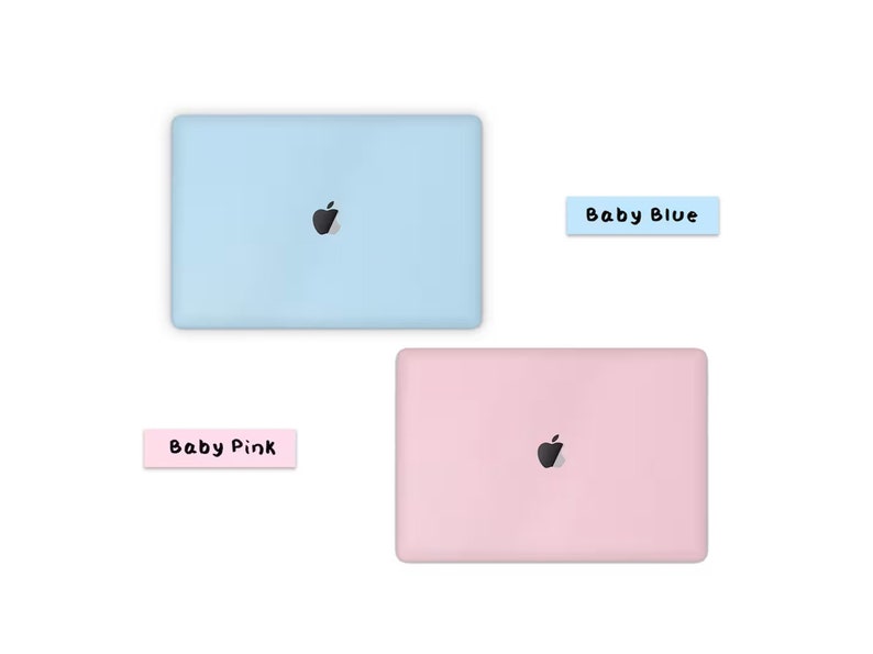 Pastell Serie MacBook Pro Haut, Signature Pastellfarben Baby Rosa, Blau, Lila MacBook Air Cover Wrap Abziehbild MacBook 16 15 14 13 M2 M3 Bild 2