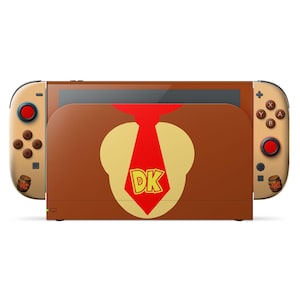 ドンキーコング ミニマリスト Nintendo Switch 2 スキンシール、ブラウン DK マリオ スイッチスキンシール OLED ジョイコン ビニールラップ、任天堂アクセサリー、3M カバーラップギフト