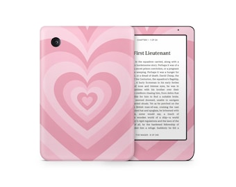 Pink Retro Hearts Kobo Skin, Pretty Pink Hearts Rakuten Kobo eBook Clara Libra Nia Cover Decal eReader Skin Cover Wrap 3M Vinyl