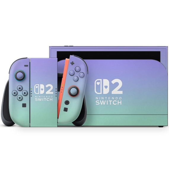 Pastel Lavender Teal Gradient Nintendo Switch 2 Skin, Pretty Ombre