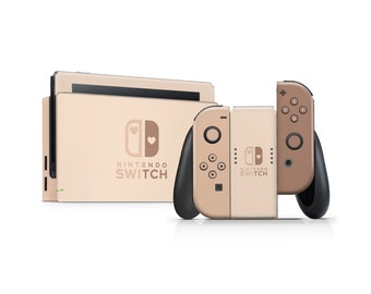 Cappuccino Time Nintendo Switch Skin, Cozy Brown Iced Latte Switch OLED Console Joycons Vinyl Wrap, Color Blocking, Switch 3M Wrap Cover