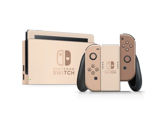 Cappuccino Time Nintendo Switch Skin, Cozy Brown Iced Latte Switch 2 OLED Console Joycons Vinyl Wrap, Color Blocking, Switch 3M Wrap Cover