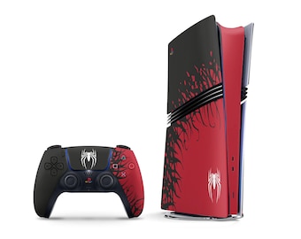 Limited Edition Inspired Spiderman 2 PS5 Pro Skin, Red Spider-Man PS5 Slim Skin Pastel, PS5 Pro Faceplate Skin PS5 Controller Wrap