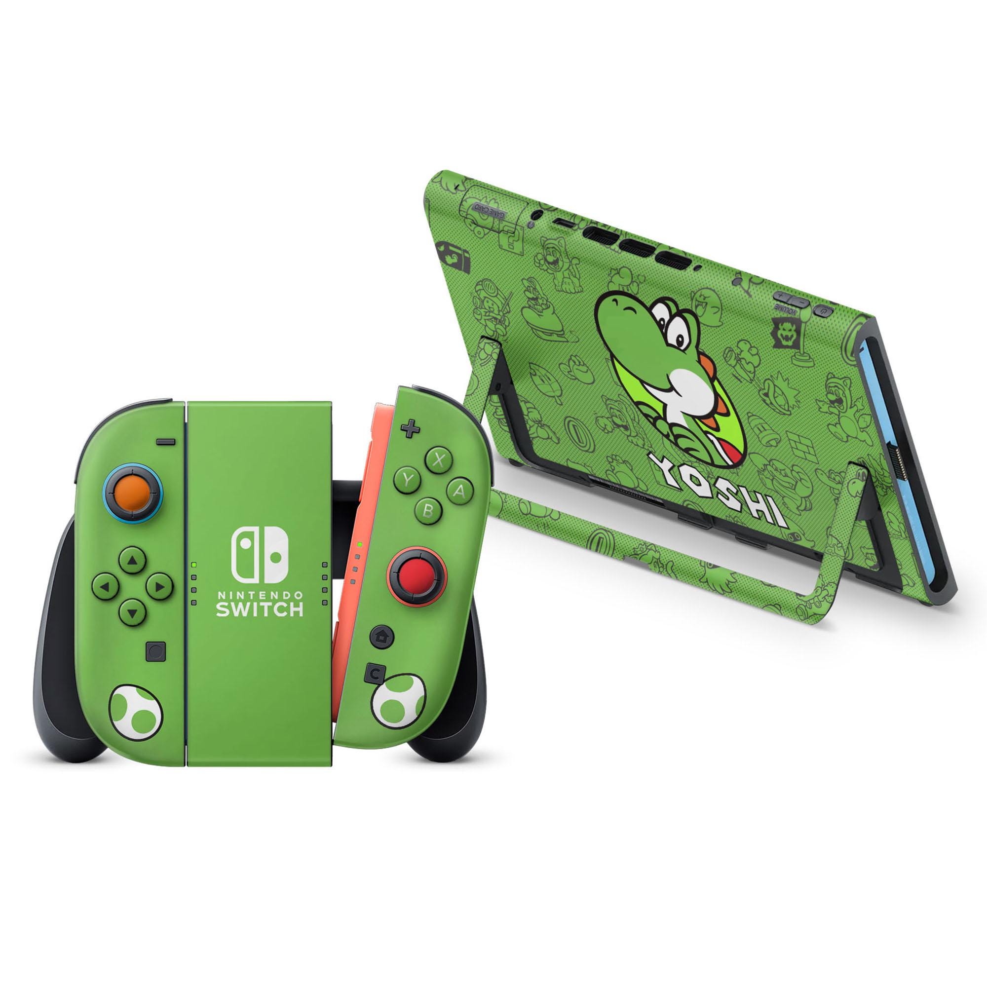 Yoshi Minimalist Nintendo Switch 2 Skin, Green Yoshi Eggs Mario