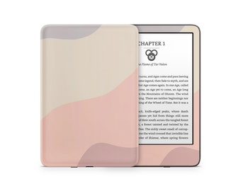 Ceramic Rose Wave Color Blocking Kindle Skin, Beige Rose Colorwave Kindle Colorsoft Paperwhite Oasis, eBook Decal Wrap 3M Vinyl Cover Skin